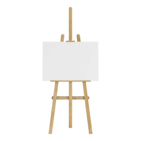 Wooden Easel Empty Mockup Isolated White Background Rendering — Stock Photo, Image