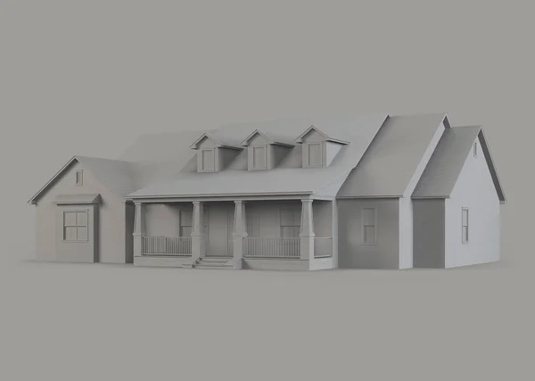 有车库的房子的模型 灰色背景的房子 — 图库照片