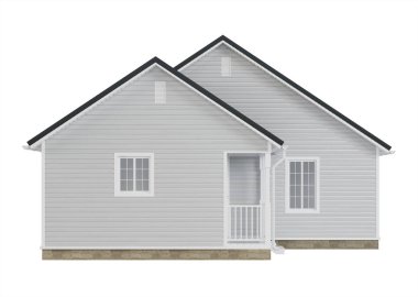 Beyaz arka plan üzerinde izole rahat küçük ev. 3D render.