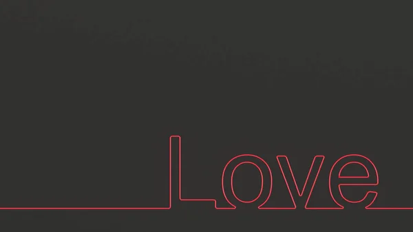 Liefde Tekst Een Zwarte Achtergrond Verklaring Van Liefde Rendering — Stockfoto