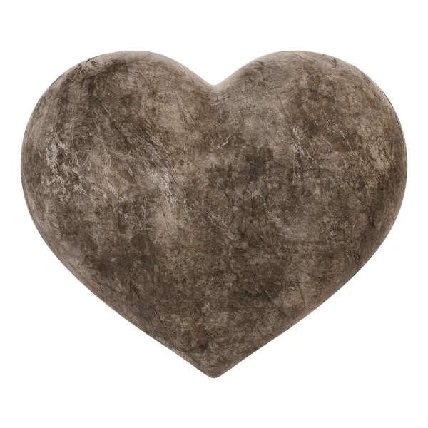 Stone Heart White Background Rendering — Stock Photo, Image
