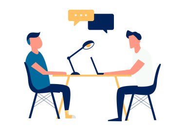 İş Ajansı. İş görüşmesi, işe alım ajansı vektör çizim.