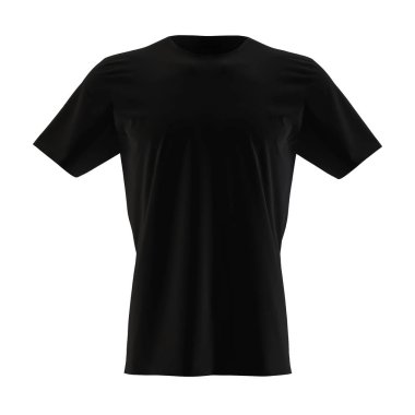 Beyaz arka planda kısa kollu erkek tişörtü yle ilgili bir maket. 3d render.