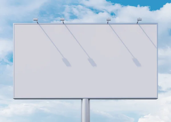 空に対する空白の看板 モックアップ レンダリング — ストック写真