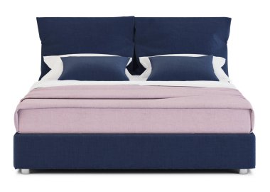 Beyaz arka plan üzerinde izole bir yatak. 3D render.