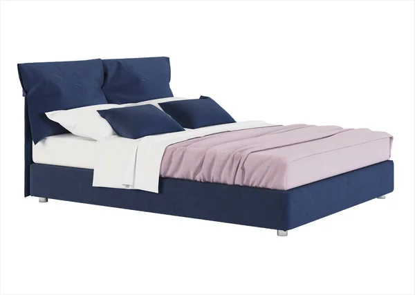 Bett Isoliert Auf Weißem Hintergrund Darstellung — Stockfoto