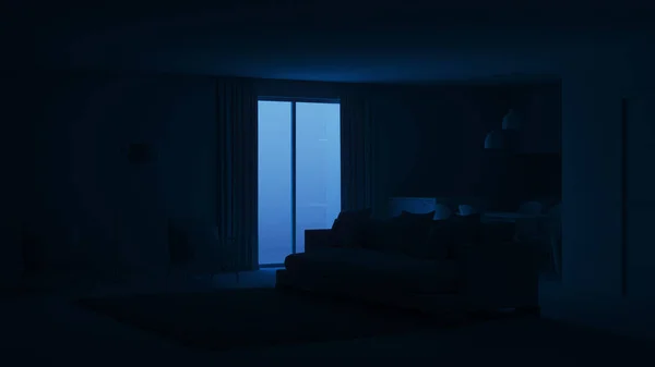 Modern Geceler Akşam Aydınlatma Render — Stok fotoğraf