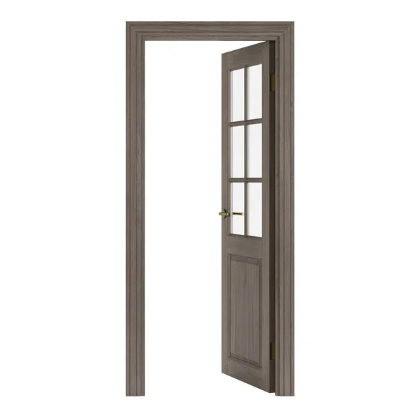 Drzwi Interroom Izolowane Białym Tle Renderowanie — Zdjęcie stockowe