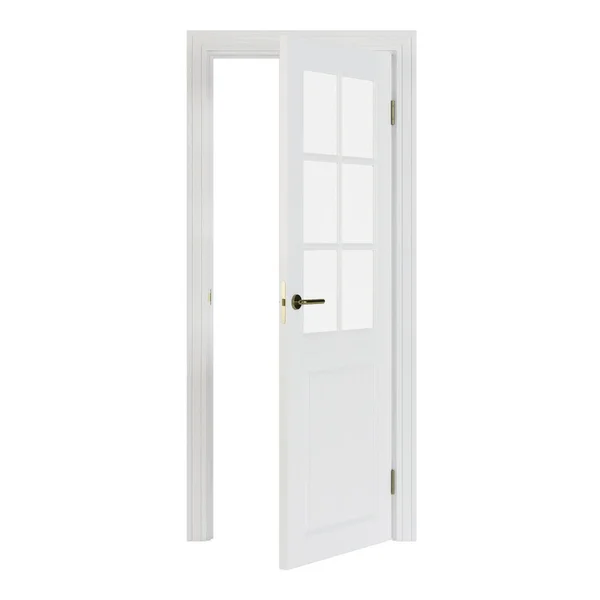 Drzwi Interroom Izolowane Białym Tle Renderowanie — Zdjęcie stockowe