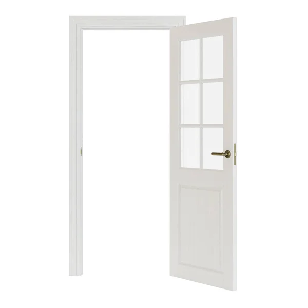 白い背景に隔離された部屋間ドア レンダリング — ストック写真