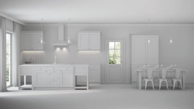 Modern ev iç. Gri iç. 3D render.