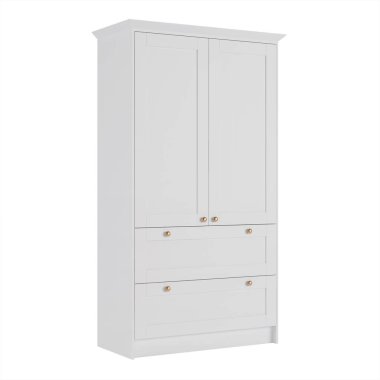 Beyaz arka planda izole edilmiş gardırop. 3d render.