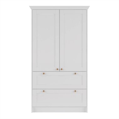 Beyaz arka planda izole edilmiş gardırop. 3d render.