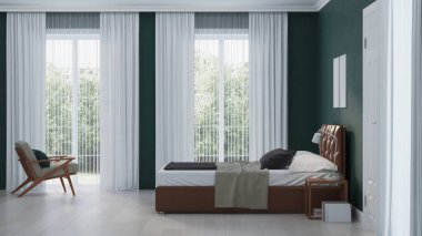 Modern ev iç. 3D render.