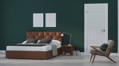 Modern ev iç. 3D render.