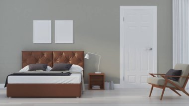 Modern ev iç. 3D render.