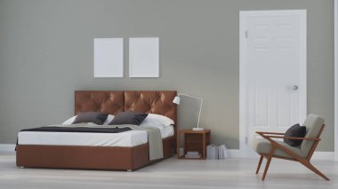 Modern ev iç. 3D render.