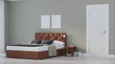 Modern ev iç. 3D render.