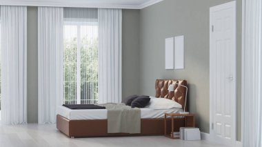 Modern ev iç. 3D render.