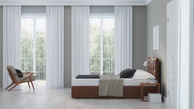 Modern ev iç. 3D render.