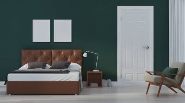 Modern ev iç. 3D render.