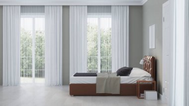 Modern ev iç. 3D render.