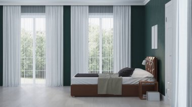 Modern ev iç. 3D render.