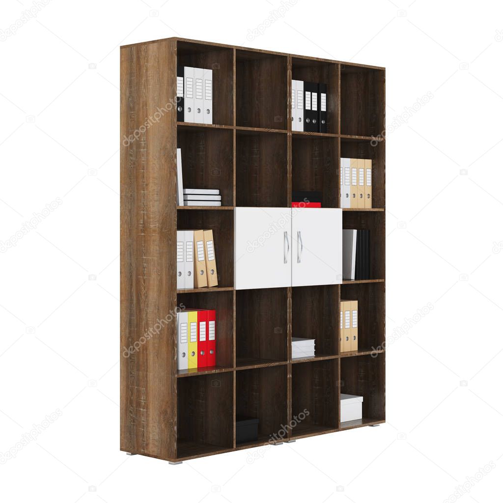 Shelving isolated on white background. 3D rendering.