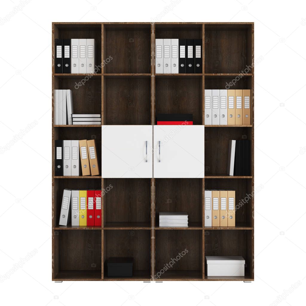 Shelving isolated on white background. 3D rendering.