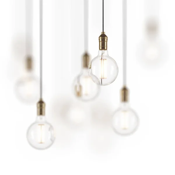 Ampoule Vintage Décorative Style Edison Sur Fond Blanc Rendu — Photo