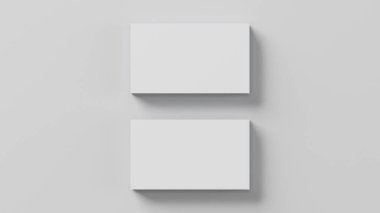 Sunum için boş kartvizitlerin planı. 3B görüntüleme.