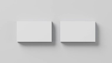 Sunum için boş kartvizitlerin planı. 3B görüntüleme.