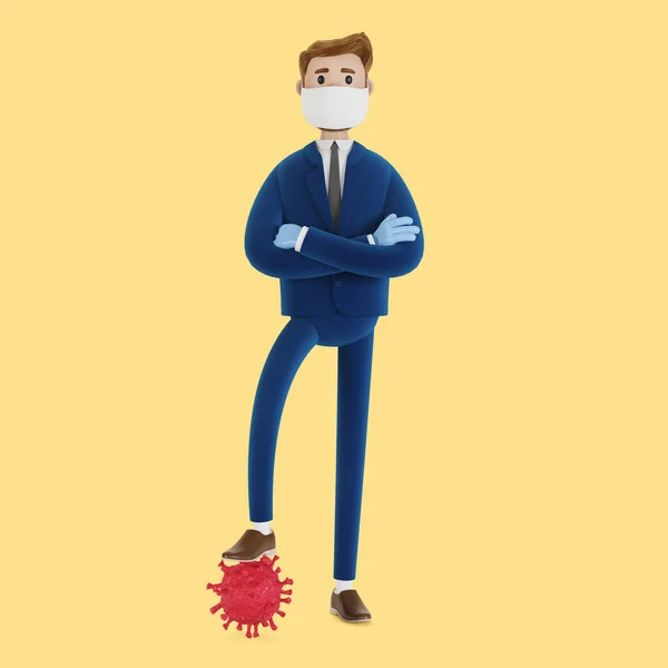 Cartoon Character Coronavirus Illustration — Stock Photo, Image