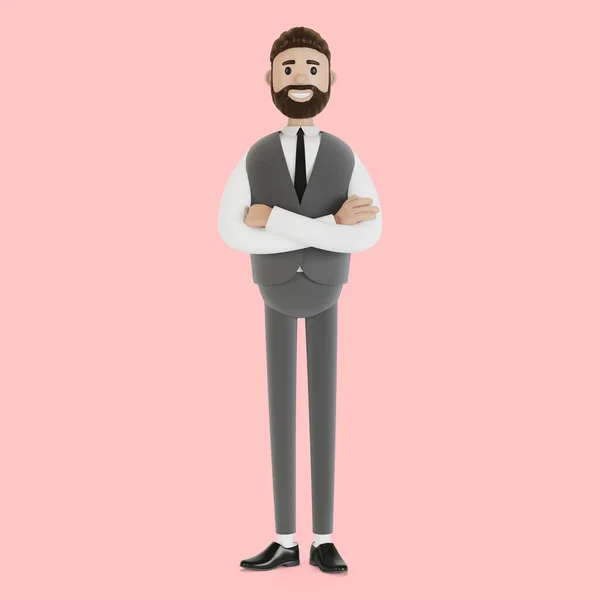 Retrato Hermoso Personaje Dibujos Animados Traje Ilustración — Foto de Stock