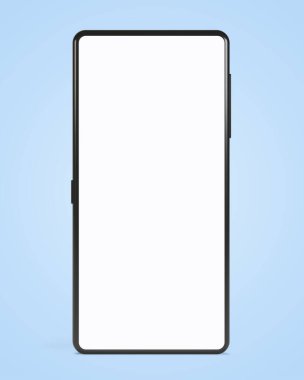 Beyaz ekranlı bir telefon. 3B illüstrasyon.