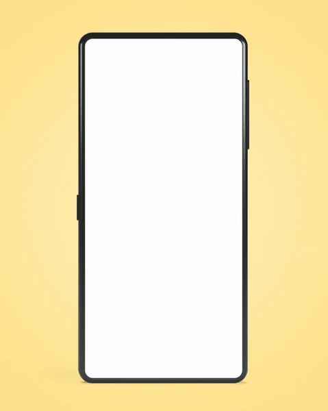 Egy Telefon Üres Fehér Vászonnal Illusztráció — Stock Fotó