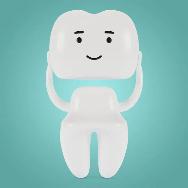 Dente Folheado Personagem Desenhos Animados Conceito Exame Dentário Dos Dentes — Fotografia de Stock