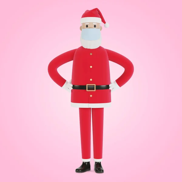 Санта Клаус Масці Різдвяних Листівок Значків Етикеток Ілюстрація Стилі Карикатур — стокове фото