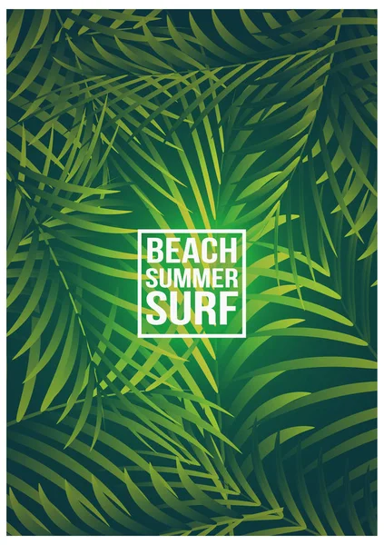 Exotische Palm Leavessummer Tropische Ontwerp Flyer Vectorillustratie — Stockvector