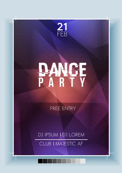 Abstract Dance Party Night Poster Flyer Template Vector Illustration — Stock Vector