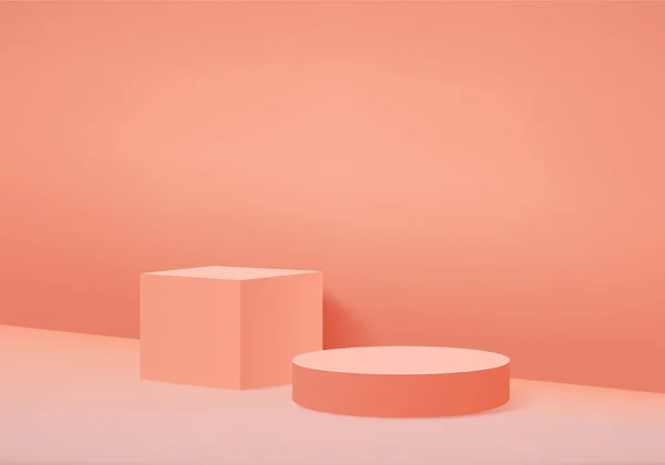 Orange Pastell Produkt Podium Bakgrunden Abstrakt Minsta Geometri Koncept Studio — Stockfoto