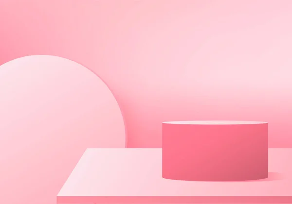 Ilustração Renderização Fundo Geométrico Abstrato Rosa Textura Pódio Pastel Brilhante — Fotografia de Stock