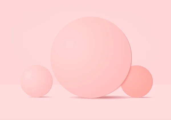 Background Vector Pink Rendering Podium Minimal Pink Wall Scene Minimal — Stock Vector