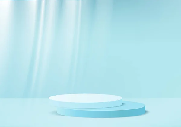 Soyut Mavi Kompozisyonda Podyum Renkte Resimli Arkaplan Modeli Mavi Podyum — Stok Vektör