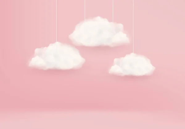 Ελάχιστη Ιδέα Παστέλ Έννοια Καθιστούν Ροζ Σύννεφα Φόντο Δουλειές Προς — Διανυσματικό Αρχείο