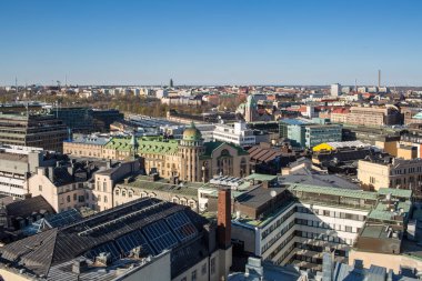 Helsinki şehrinin panoramik görünüm