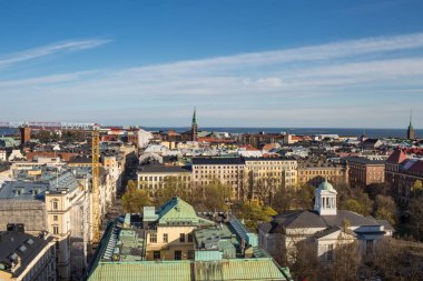 Helsinki şehrinin panoramik görünüm