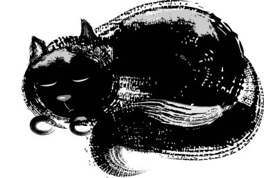 Kedi fırçası vektör illüstrasyon sanatı