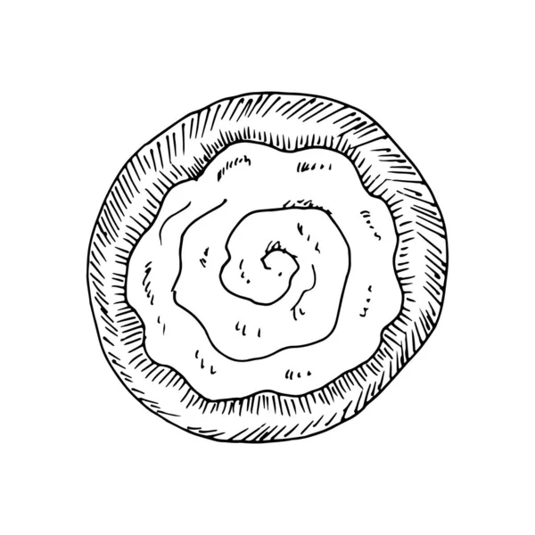 Ciotola Ceramica Con Salsa Isolata Fondo Bianco Illustrazione Disegnata Mano — Vettoriale Stock