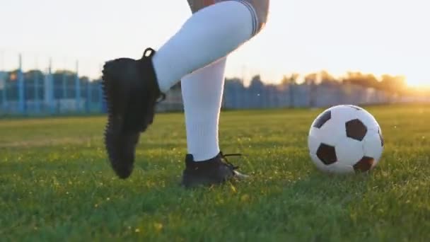 Close Up Of Female Football Player Running And Kicking Soccer Ball At Sunset In Slow Motion Video By C Gleb Callfives Stock Footage Close Up Of Female Football Player Running And Kicking Soccer Ball At Sunset In Slow Motion Video By C Gleb Callfives Stock Footage